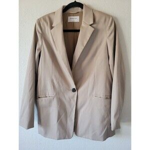 Aritza Babaton Women's Blazer Shawl - Collar  SZ 4 Single Button Beige
